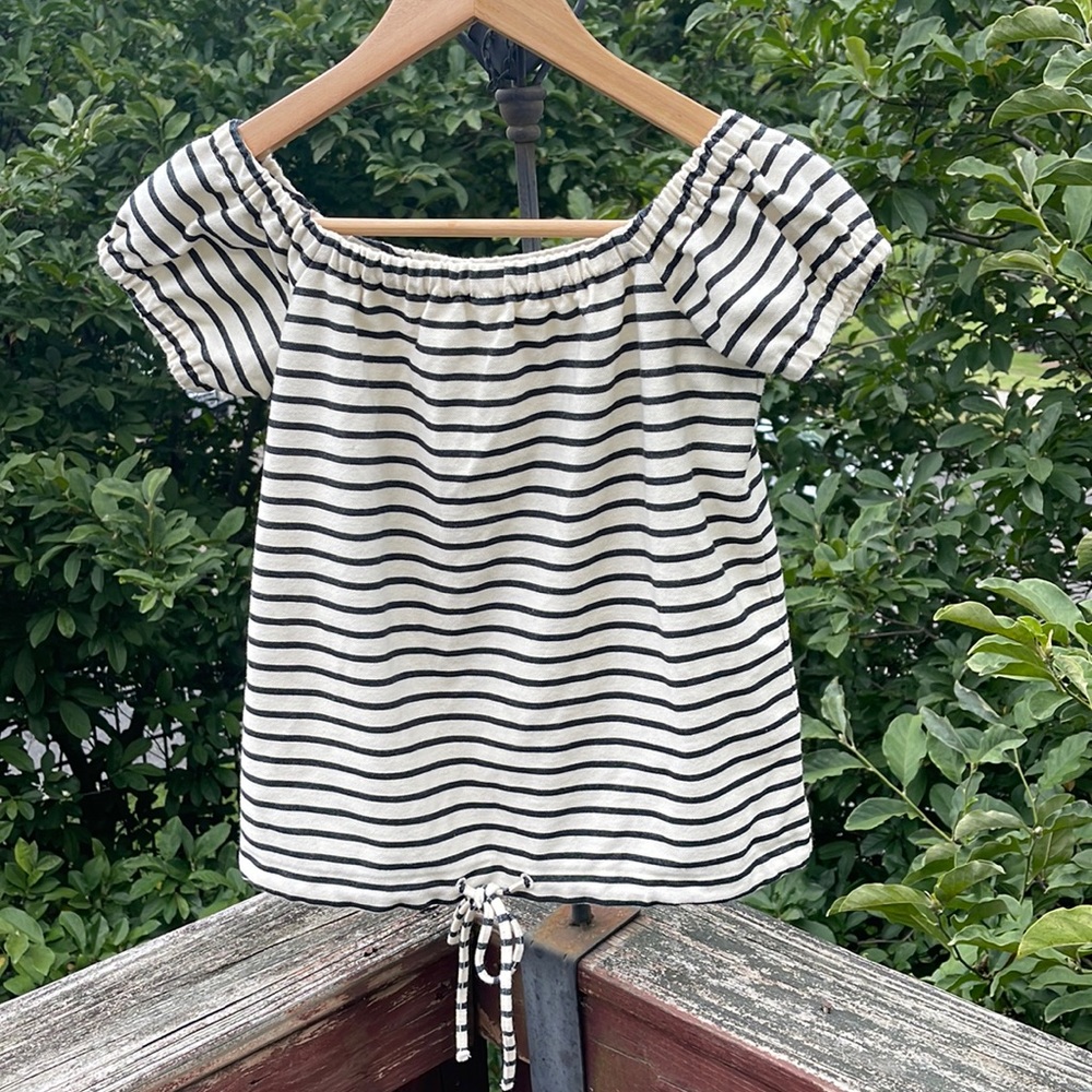 MADEWELL Melody Off the Shoulder Nautical Striped Top Size Extra Small